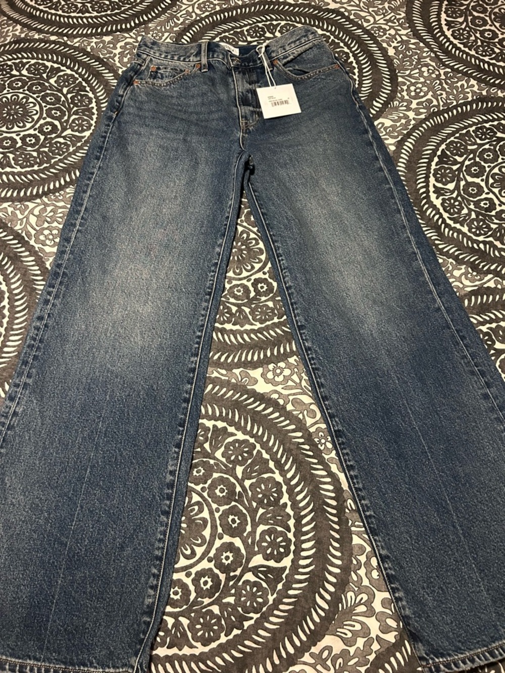 pistola Wide Leg Flare Jeans - Medium Indigo Blue